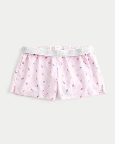 Hollister Pattern Boxer Shorts In White
