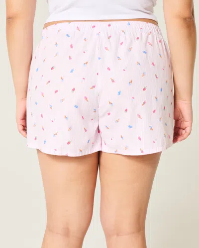 Hollister Pattern Boxer Shorts In White