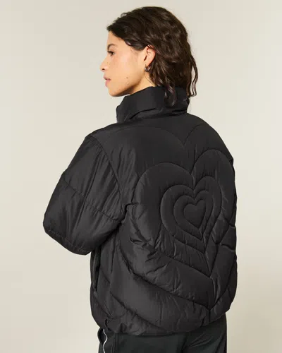 Hollister Quilted Heart Zip-up Puffer Jacket