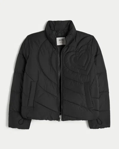 Hollister Quilted Heart Zip-up Puffer Jacket