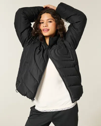 Hollister Quilted Heart Zip-up Puffer Jacket