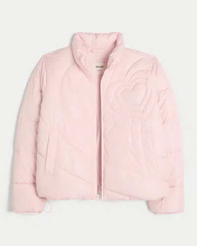 Hollister Quilted Heart Zip-up Puffer Jacket