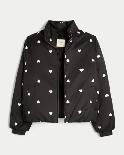 Hollister Zip-up Pattern Puffer Jacket