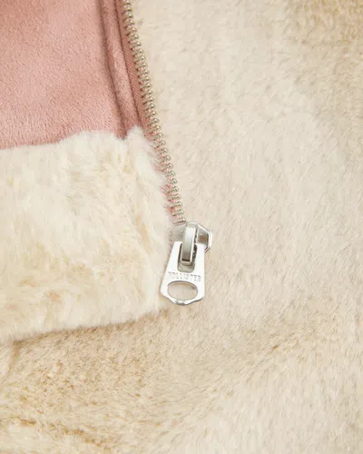 Hollister Faux Fur-lined Faux Shearling Hoodie Jacket In Pink