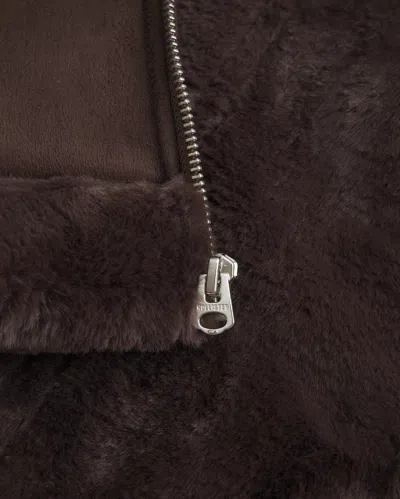 Hollister Faux Fur-lined Faux Shearling Hoodie Jacket In Brown