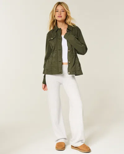 Hollister Twill Y2k Military Jacket