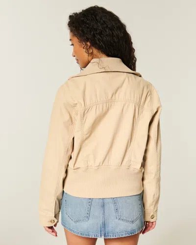 Hollister Bomber Jacket In Neutral