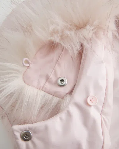 Hollister Faux Fur Trim Hooded Y2k Vest In Pink