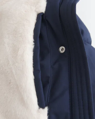 Hollister Faux Fur-lined All-weather Puffer Jacket In Blue