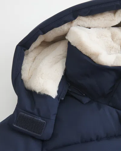 Hollister Faux Fur-lined All-weather Puffer Jacket In Blue