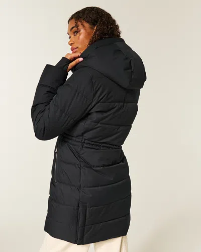 Hollister Faux Fur-lined Puffer Parka In Black