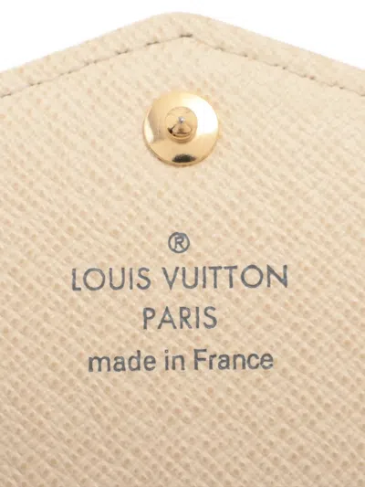 Pre-owned Louis Vuitton 2021-2025 Sarah Damier-pattern Wallet In Neutral