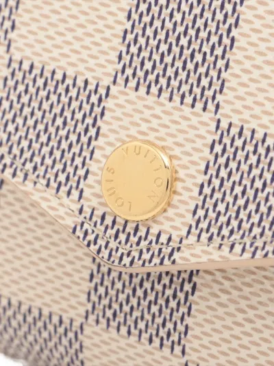 Pre-owned Louis Vuitton 2021-2025 Sarah Damier-pattern Wallet In Neutral