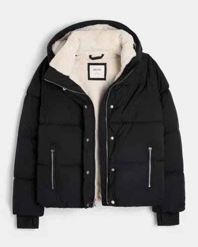 Hollister Faux Fur-lined All-weather Puffer Jacket