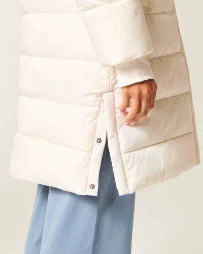 Hollister Longline Puffer Parka In Neutral