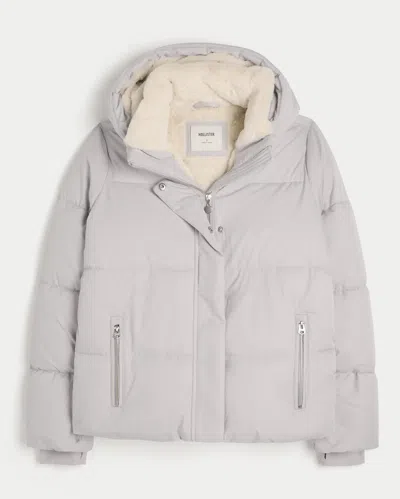 Hollister Faux Fur-lined All-weather Puffer Jacket