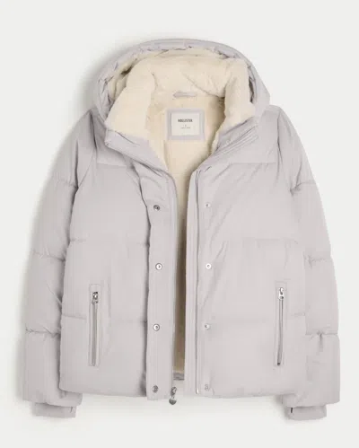 Hollister Faux Fur-lined All-weather Puffer Jacket