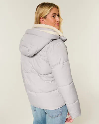 Hollister Faux Fur-lined All-weather Puffer Jacket