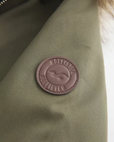 Hollister Faux Fur-lined Parka In Green