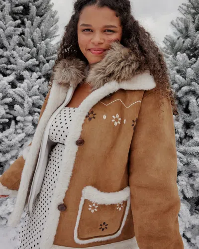 Hollister Faux Shearling Jacket In Brown