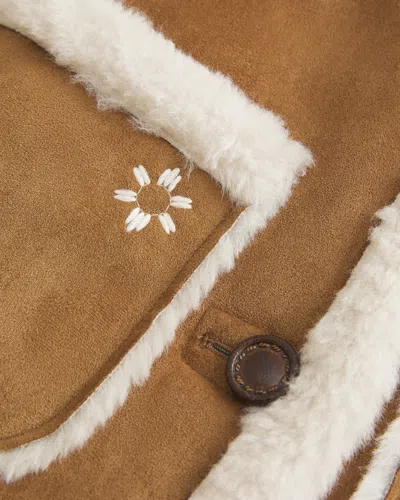 Hollister Faux Shearling Jacket In Brown