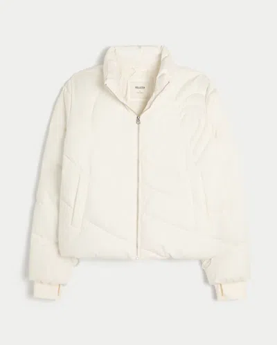 Hollister Zip-up Pattern Puffer Jacket