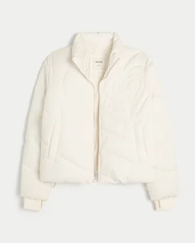 Hollister Zip-up Pattern Puffer Jacket