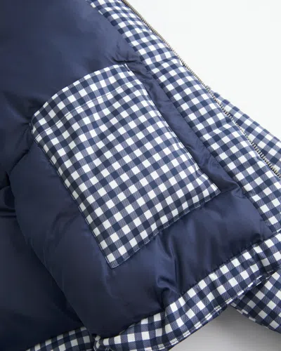 Hollister Zip-up Pattern Puffer Jacket In Blue