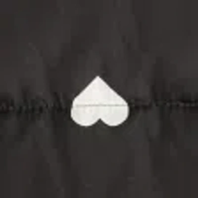 Hollister Heart Pattern Puffer Vest In Black