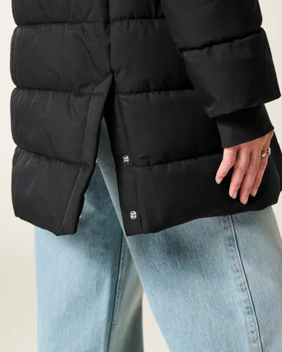 Hollister Faux Fur-lined Puffer Parka In Black