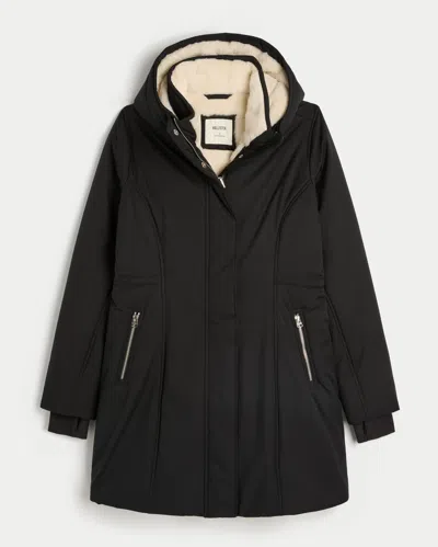 Hollister Faux Fur-lined Parka In Black