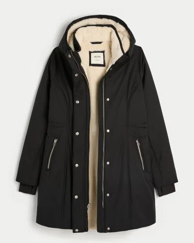 Hollister Faux Fur-lined Parka In Black