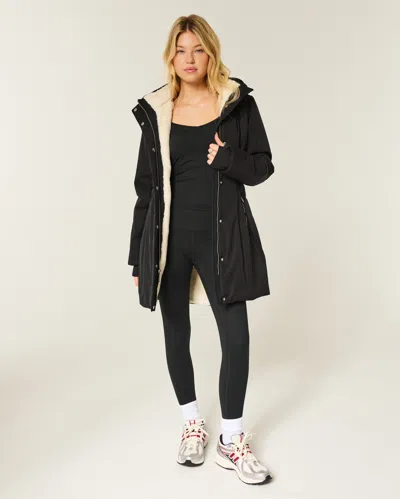 Hollister Faux Fur-lined Parka In Black