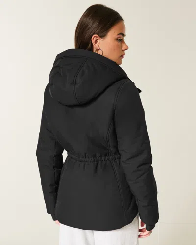 Hollister Faux Fur-lined All-weather Jacket In Black