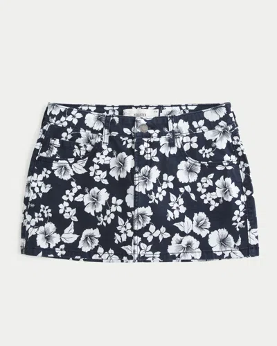 Hollister Low-rise Twill Mini Skort In Black