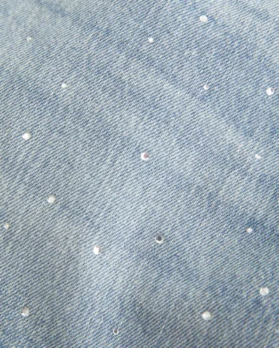 Hollister Low-rise Medium Wash Studded Denim Mini Skort