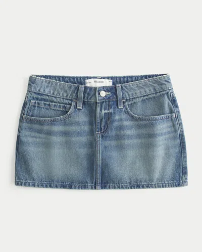 Hollister Embroidered Star Pocket Denim Mini Skort