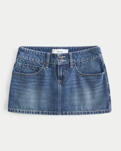 Hollister Low-rise Studded Denim Mini Skort In Multi