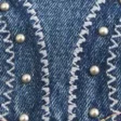 Hollister Low-rise Studded Denim Mini Skort In Multi