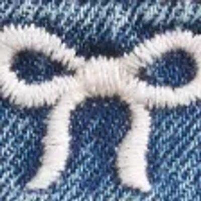 Hollister Low-rise Embroidered Bow Denim Mini Skort