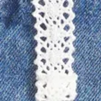 Hollister Lace Tie Denim Mini Skort In Blue