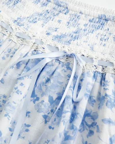 Hollister Smocked Tiered Mini Skort In Blue