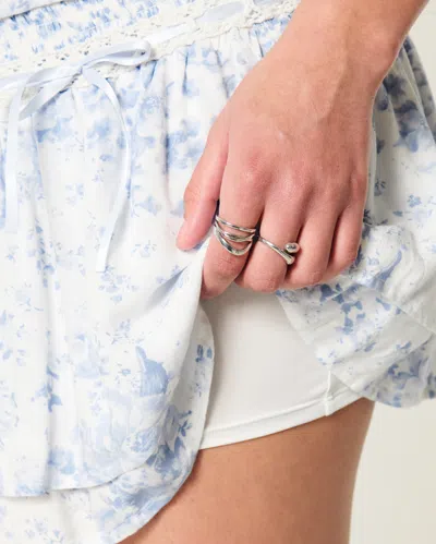 Hollister Smocked Tiered Mini Skort In Blue