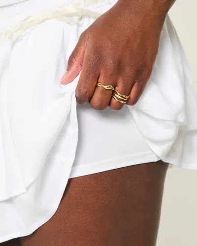 Hollister Smocked Tiered Mini Skort In White