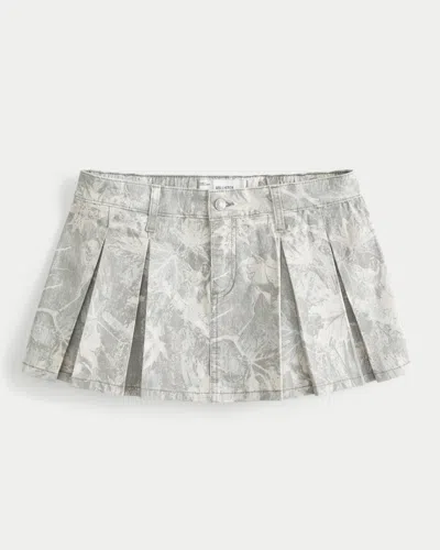 Hollister Camo Pleated Mini Skort In Gray