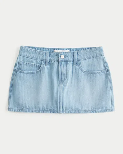 Hollister Low-rise Railroad Stripe Denim Mini Skort In White