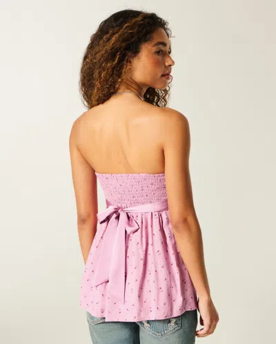 Hollister Easy Strapless Babydoll Top In Pink