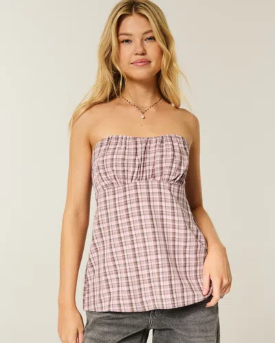 Hollister Easy Strapless Babydoll Top In Multi
