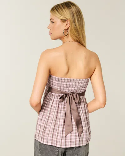 Hollister Easy Strapless Babydoll Top In Multi