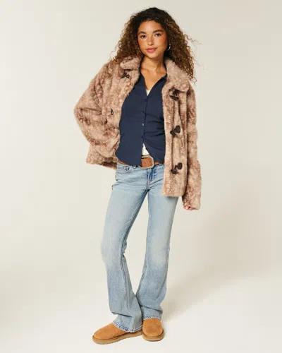 Hollister Stretch Poplin Button-through Shirt In Blue